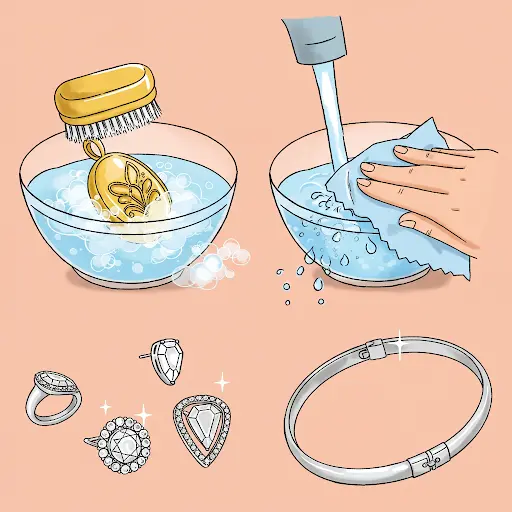 Cleaning gold jewellery at home